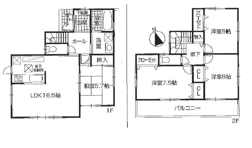 Floor plan. 31,800,000 yen, 4LDK, Land area 188.07 sq m , Building area 98.41 sq m