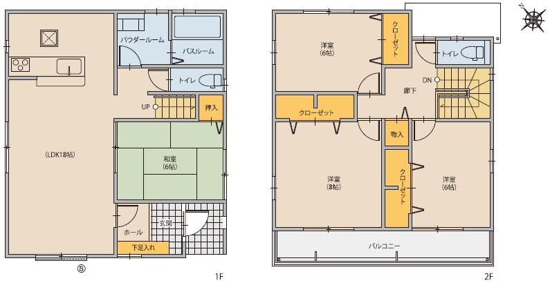 Floor plan. (C House), Price 41,800,000 yen, 4LDK, Land area 132.24 sq m , Building area 107.95 sq m
