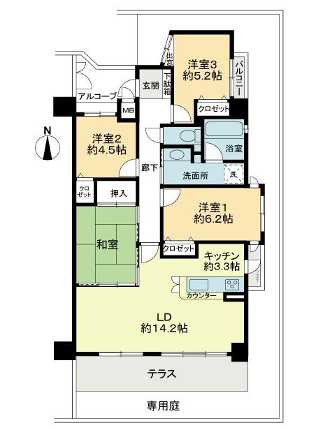 Floor plan. 4LDK, Price 23,300,000 yen, Occupied area 89.32 sq m , Balcony area 2.5 sq m floor plan