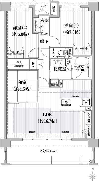 Floor: 3LDK, occupied area: 76.92 sq m, Price: 25,900,000 yen ・ 26,900,000 yen
