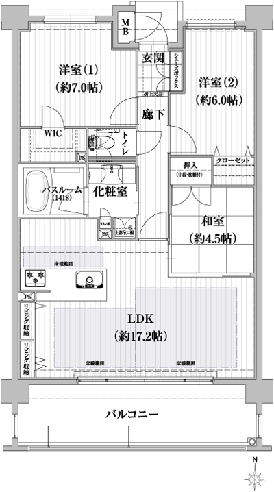Floor: 3LDK, occupied area: 77.29 sq m, Price: 25.9 million yen