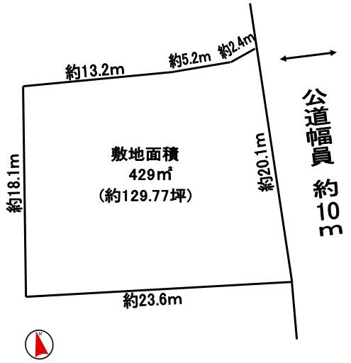Compartment figure. Land price 22,800,000 yen, Land area 429 sq m