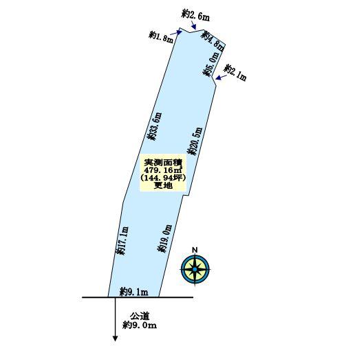 Compartment figure. Land price 38,500,000 yen, Land area 479.16 sq m