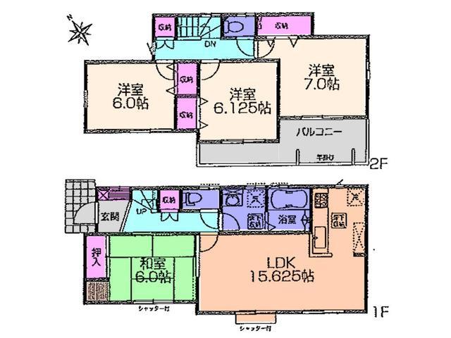 Floor plan. 26,800,000 yen, 4LDK, Land area 121.3 sq m , Building area 98.54 sq m