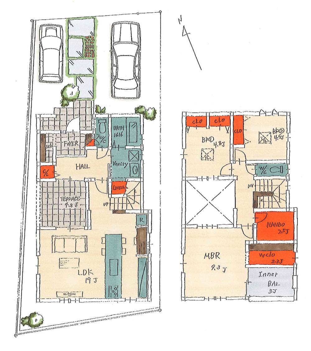 Floor plan. 48,800,000 yen, 3LDK + S (storeroom), Land area 135.63 sq m , Building area 112.52 sq m