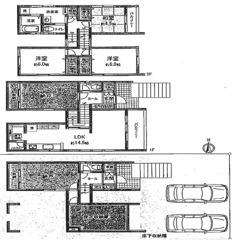 Floor plan. 38 million yen, 3LDK + 2S (storeroom), Land area 151.76 sq m , Building area 101.85 sq m