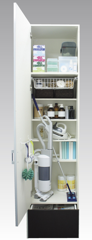 Receipt.  [Slim Stocker] And it can be divided into before and after the movable shelf, Clean storage from long object to emergency goods / Same specifications