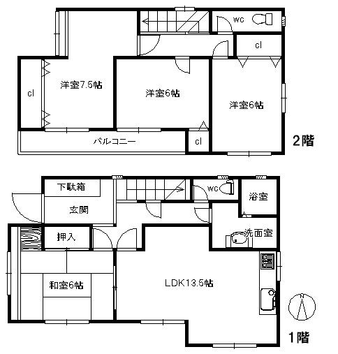 Floor plan. 22,940,000 yen, 4LDK, Land area 101.62 sq m , Building area 98.53 sq m