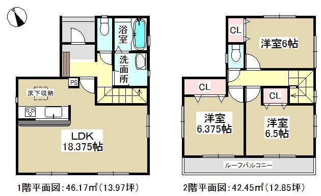 Floor plan. 26,900,000 yen, 3LDK, Land area 99.24 sq m , Building area 88.62 sq m   ◆ LDK about 18 Pledge ◆ 