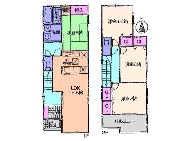 Floor plan. 32,800,000 yen, 4LDK, Land area 108.77 sq m , Building area 98.58 sq m