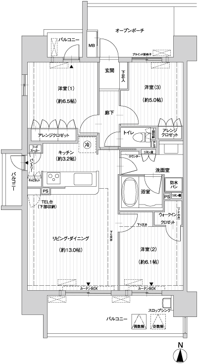 Floor: 3LDK, occupied area: 75.04 sq m, Price: 26.4 million yen