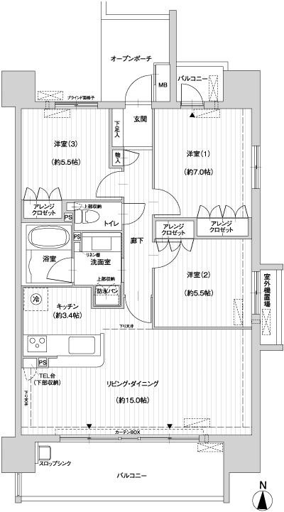 Floor: 3LDK, occupied area: 77.64 sq m, Price: 27,950,000 yen ・ 28,700,000 yen