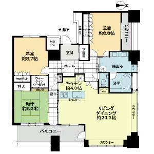 Floor plan. 3LDK, Price 97 million yen, Footprint 131.69 sq m , Balcony area 16.53 sq m 3LDK ・ The area occupied 131 square meters