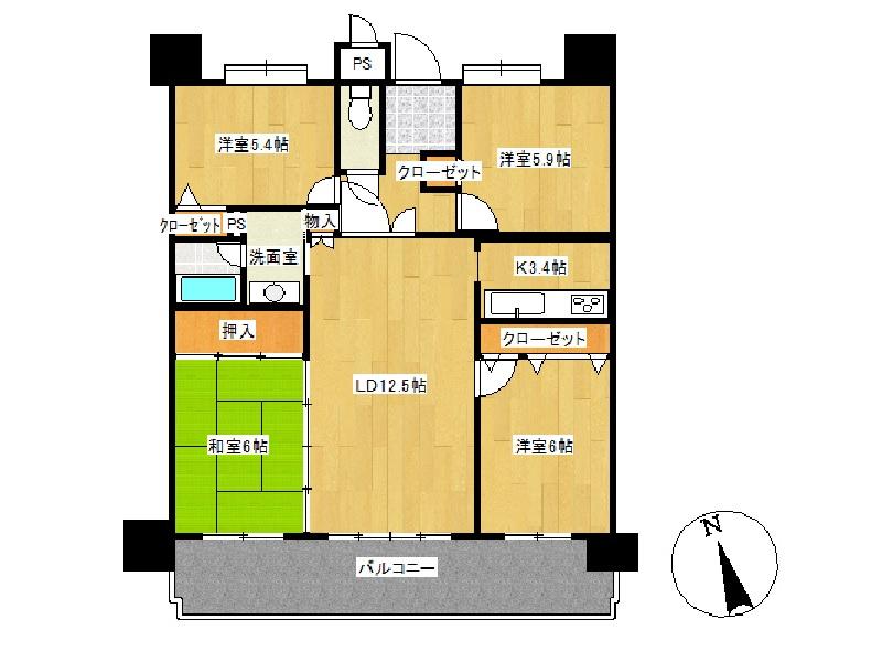 Floor plan. 4LDK, Price 19,800,000 yen, Occupied area 81.75 sq m , Balcony area 15.07 sq m