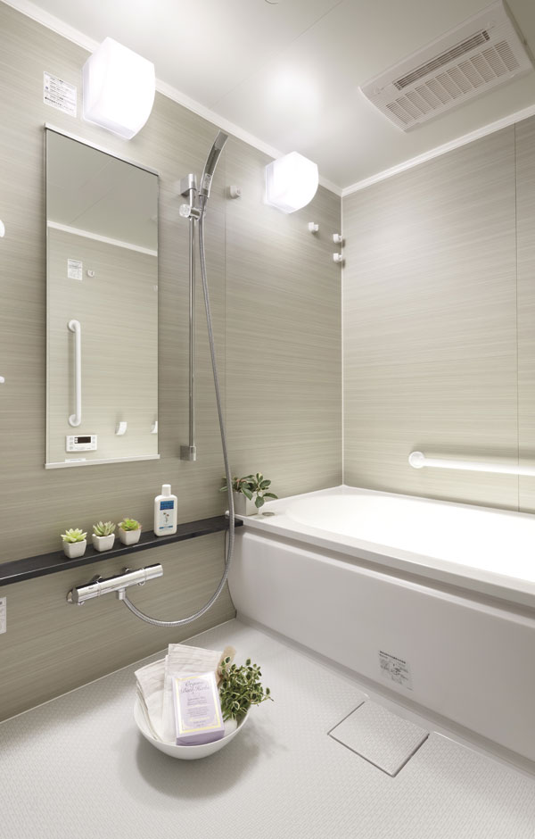 Bathing-wash room.  [Bathroom] Relaxation space to heal fatigue of the day. It has also been consideration to such functionality to adopt a high thermal effect thermos bath (A type model room)