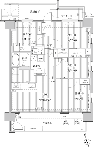 Floor: 4LDK, occupied area: 81.24 sq m