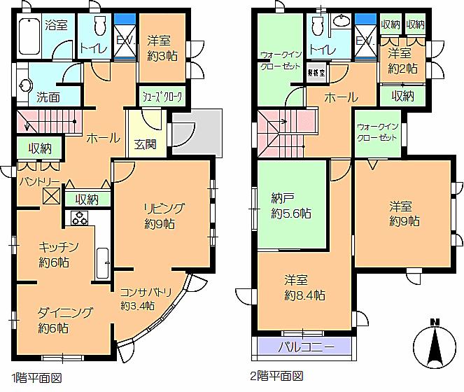 Floor plan. 48 million yen, 4LDK + 2S (storeroom), Land area 194.99 sq m , Building area 151.91 sq m