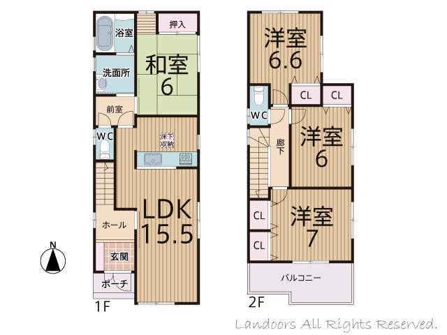 Floor plan. 32,800,000 yen, 4LDK, Land area 108.77 sq m , Building area 98.58 sq m floor plan