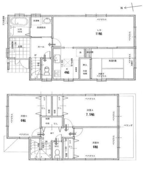 Floor plan. 26,800,000 yen, 4LDK, Land area 99.94 sq m , Building area 98.01 sq m