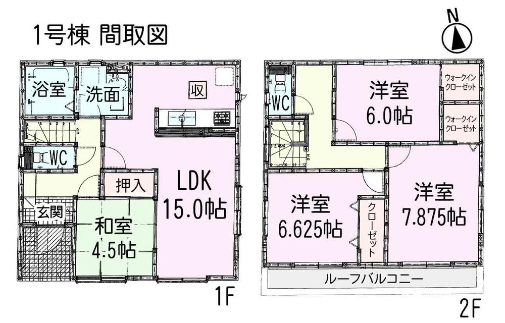Floor plan. (1 Building), Price 28.8 million yen, 4LDK, Land area 124.46 sq m , Building area 99.38 sq m
