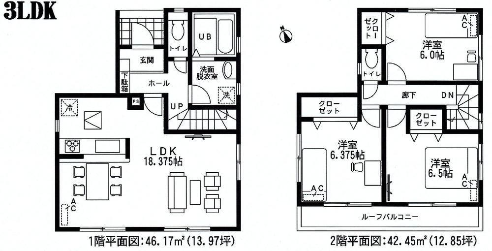 Floor plan. 26,900,000 yen, 3LDK, Land area 99.24 sq m , Building area 88.62 sq m