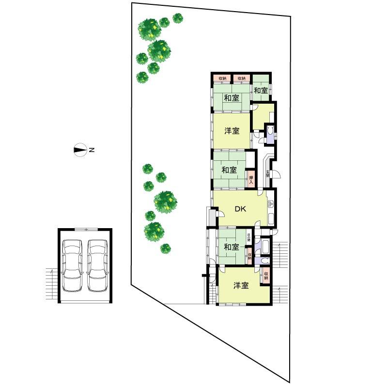 Floor plan. 60 million yen, 6LDK, Land area 334.73 sq m , Building area 142.94 sq m