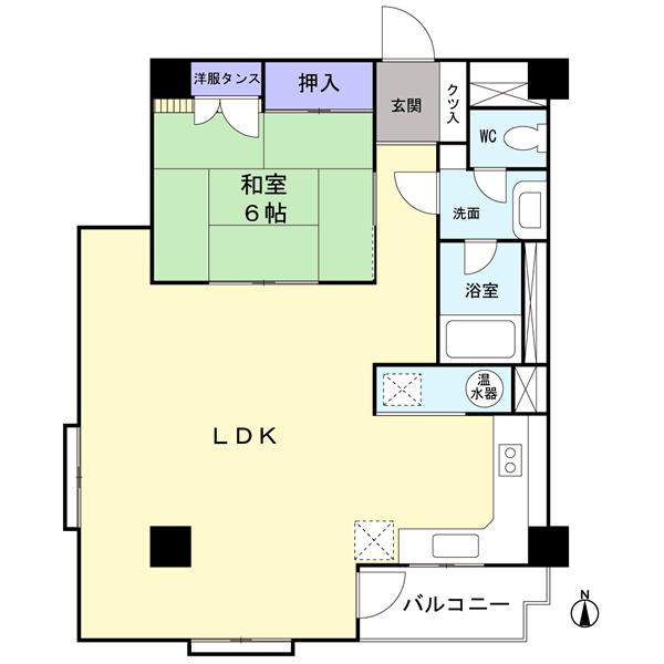 Floor plan. 1LDK, Price 6.8 million yen, Occupied area 63.23 sq m , Balcony area 3.6 sq m