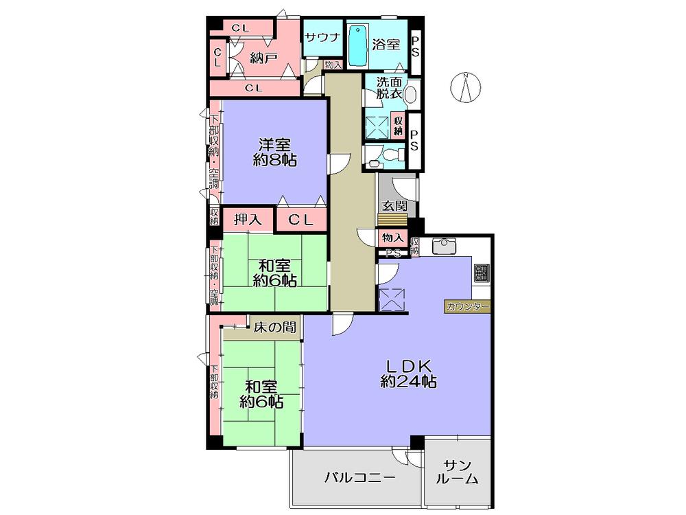 Floor plan. 3LDK + S (storeroom), Price 16.8 million yen, Footprint 136.66 sq m