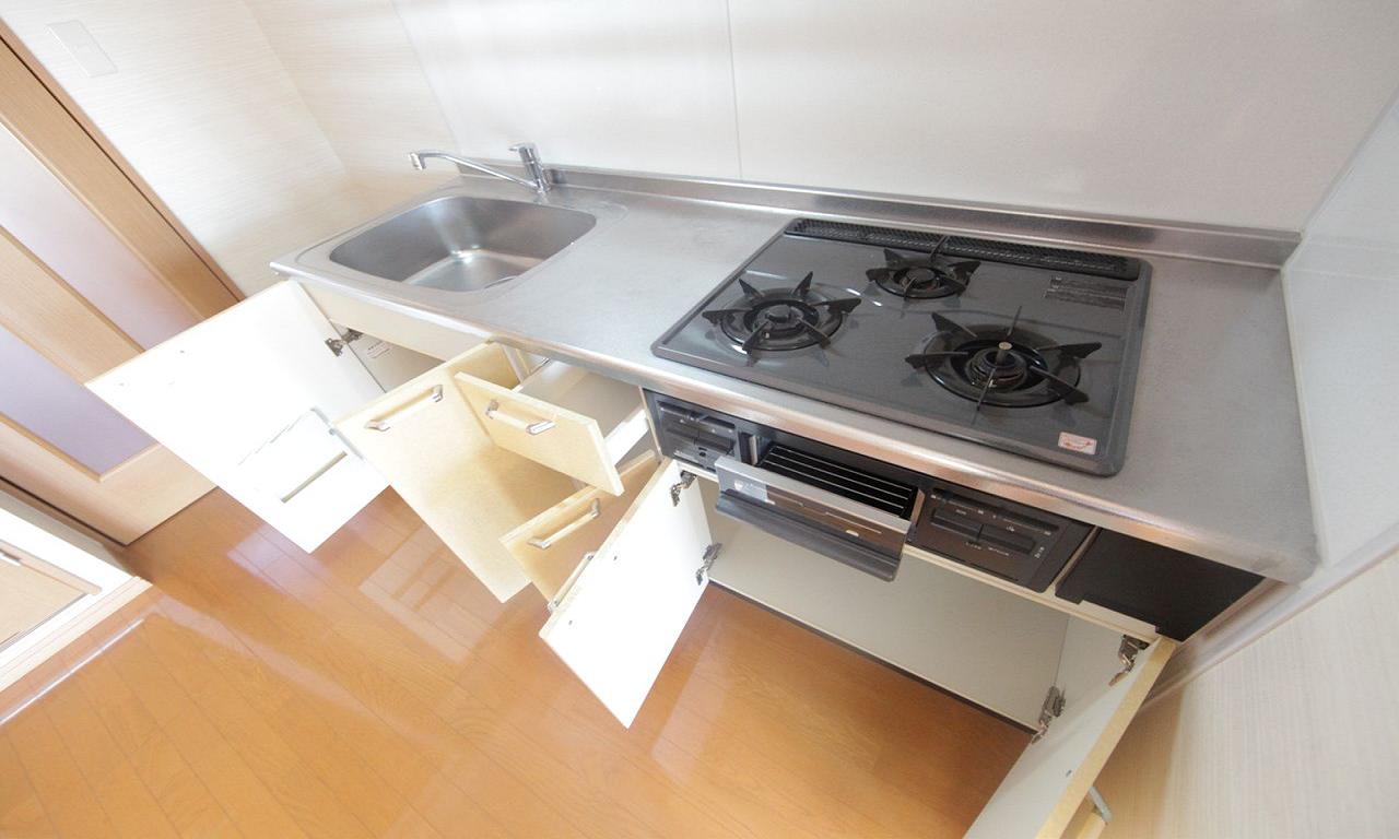 Kitchen. System kitchen Gas stove 3-neck With grill