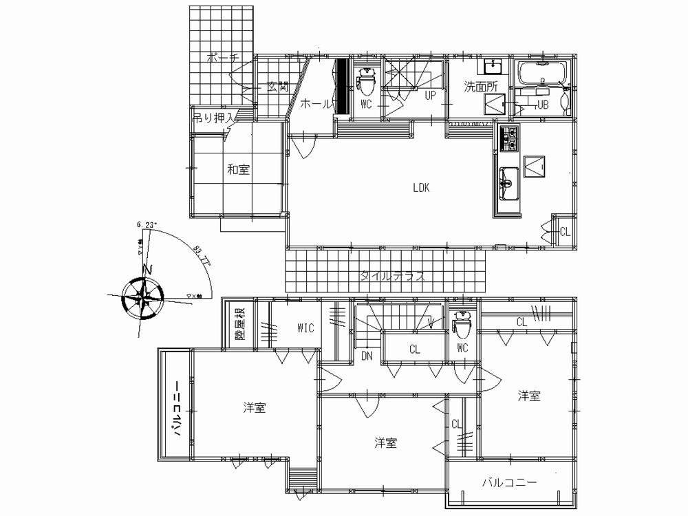 Floor plan. 61,900,000 yen, 4LDK, Land area 181.82 sq m , Building area 105.75 sq m