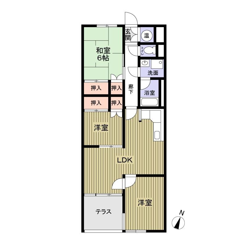 Floor plan. 3LDK, Price 8.9 million yen, Occupied area 65.88 sq m
