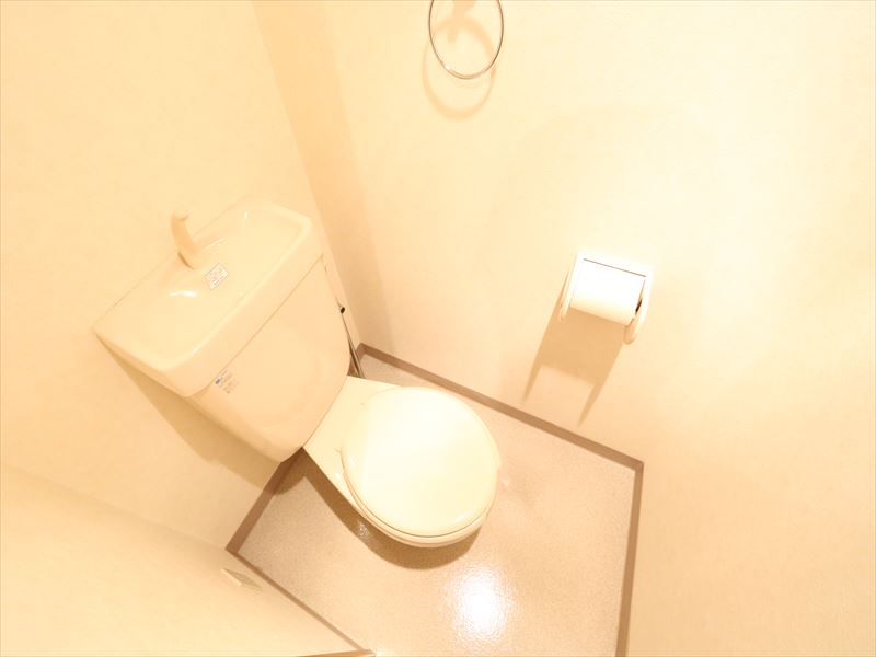 Toilet. Warm water washing toilet seat can be attached