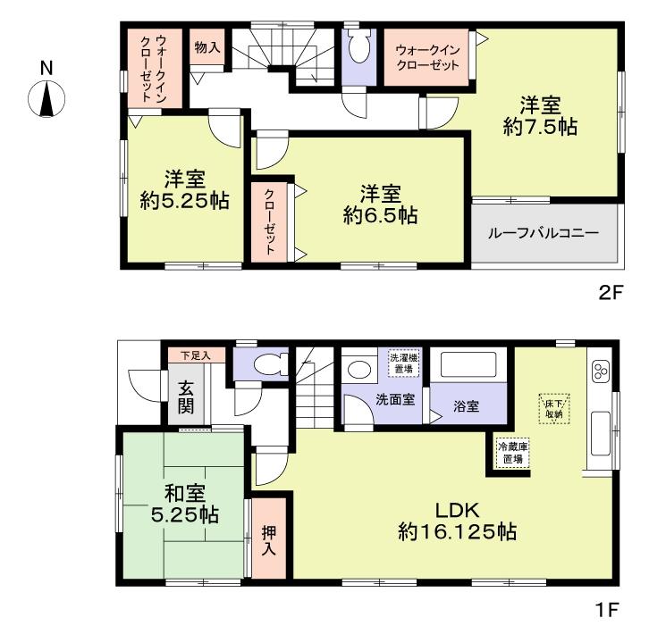 Floor plan. 35,800,000 yen, 4LDK, Land area 106.62 sq m , Building area 98.76 sq m