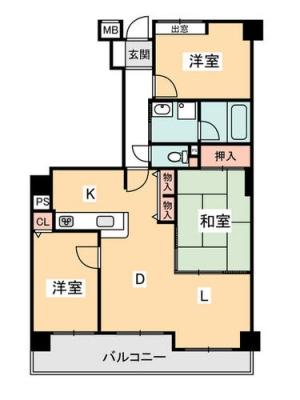 Floor plan. 3LDK, Price 16.5 million yen, Footprint 70.6 sq m , Balcony area 9.91 sq m