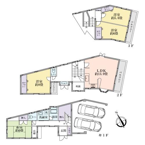Floor plan. 36 million yen, 4LDK, Land area 93.37 sq m , Building area 129.05 sq m