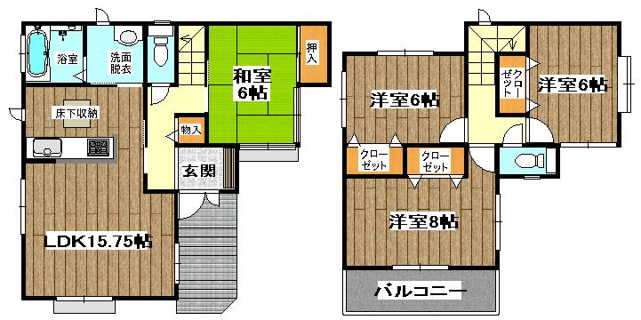 Floor plan. 42,900,000 yen, 4LDK, Land area 161.17 sq m , Building area 99.38 sq m