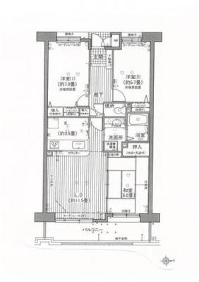Floor plan. 3LDK, Price 12 million yen, Occupied area 72.28 sq m , Balcony area 10.26 sq m