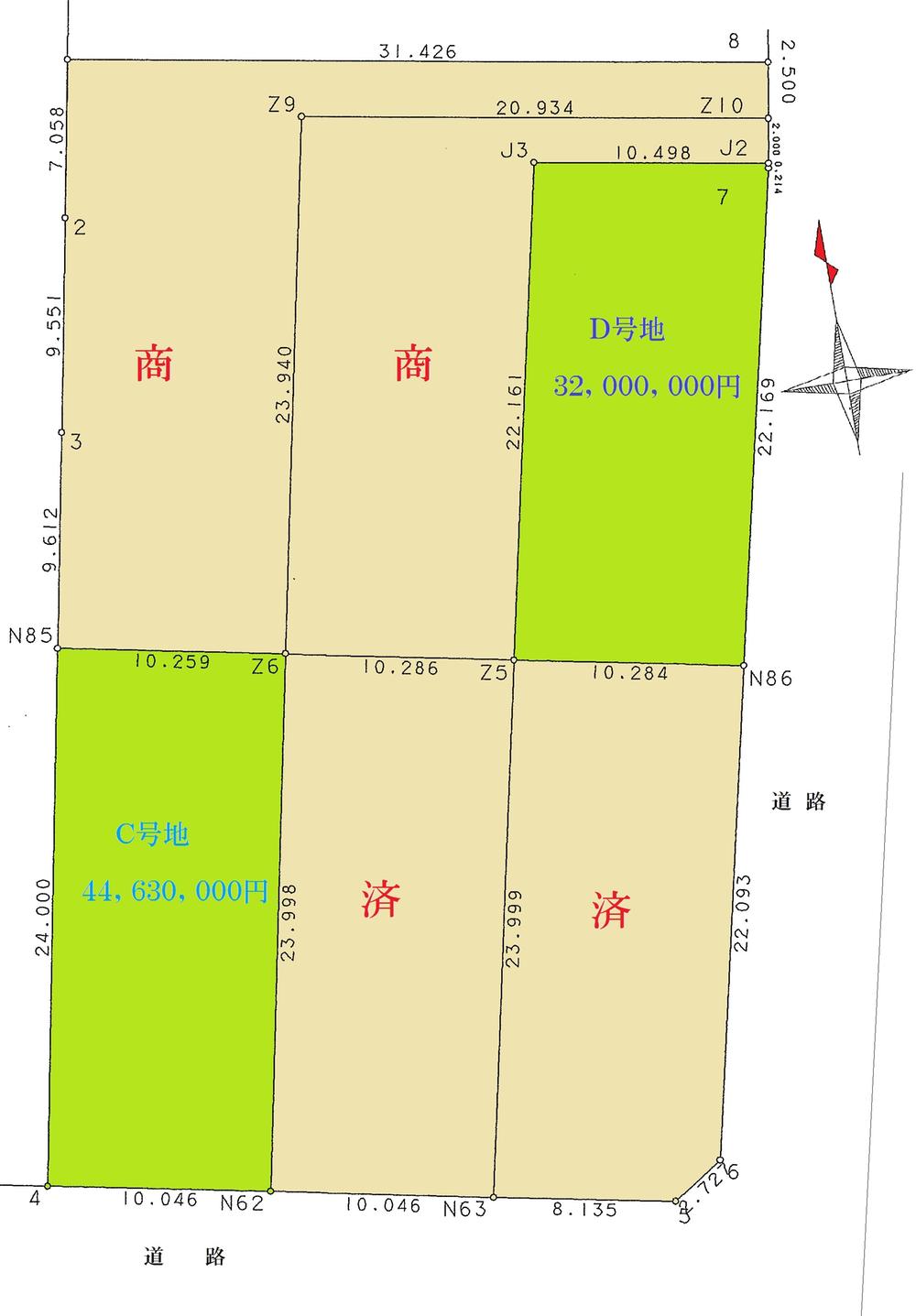 Compartment figure. Land price 32 million yen, Land area 231.47 sq m