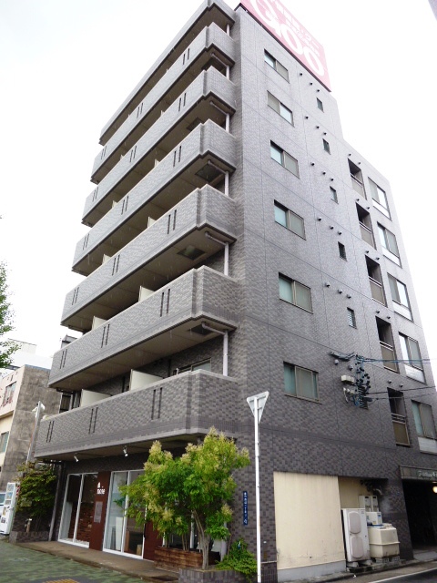 Building appearance. Tile is a paste of apartment