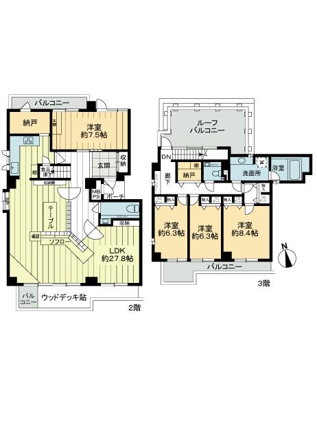 Floor plan. 5LDK, Price 56,800,000 yen, Footprint 170.74 sq m , Balcony area 24.22 sq m floor plan