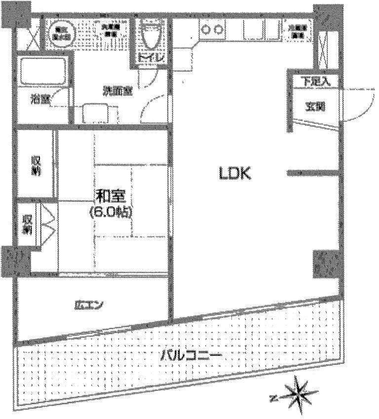 Floor plan. 1LDK, Price 7.45 million yen, Occupied area 56.18 sq m , Balcony area 12.5 sq m 1LDK Floor plan