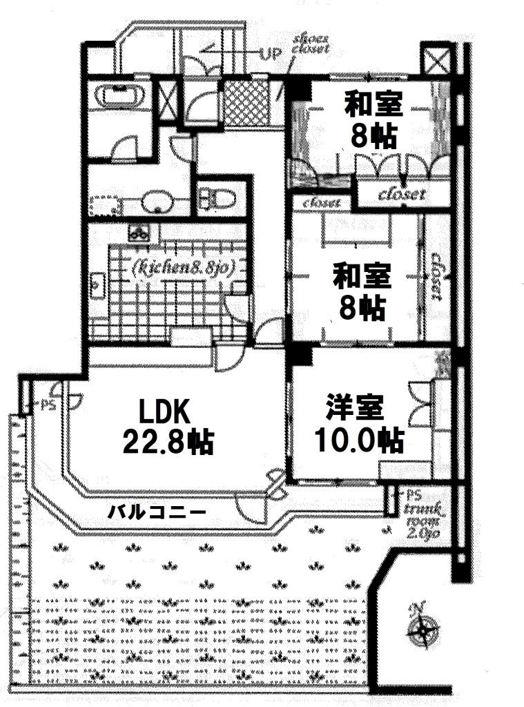 Floor plan. 3LDK, Price 24,880,000 yen, More than the area occupied 112.1 sq m 112 square meters, Spacious 3LDK
