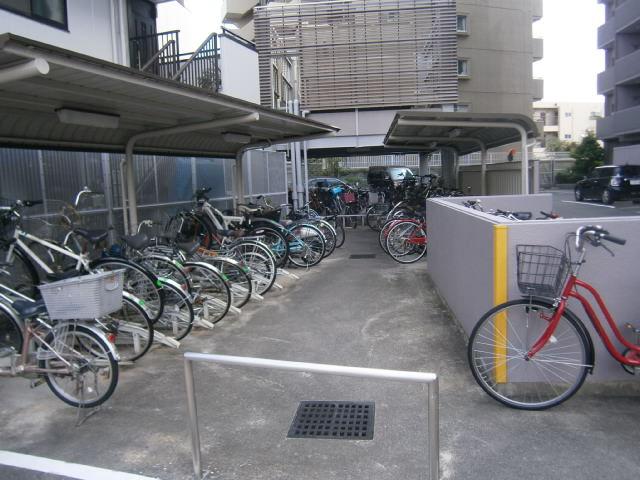 Other common areas. Well-organized bicycle shelter