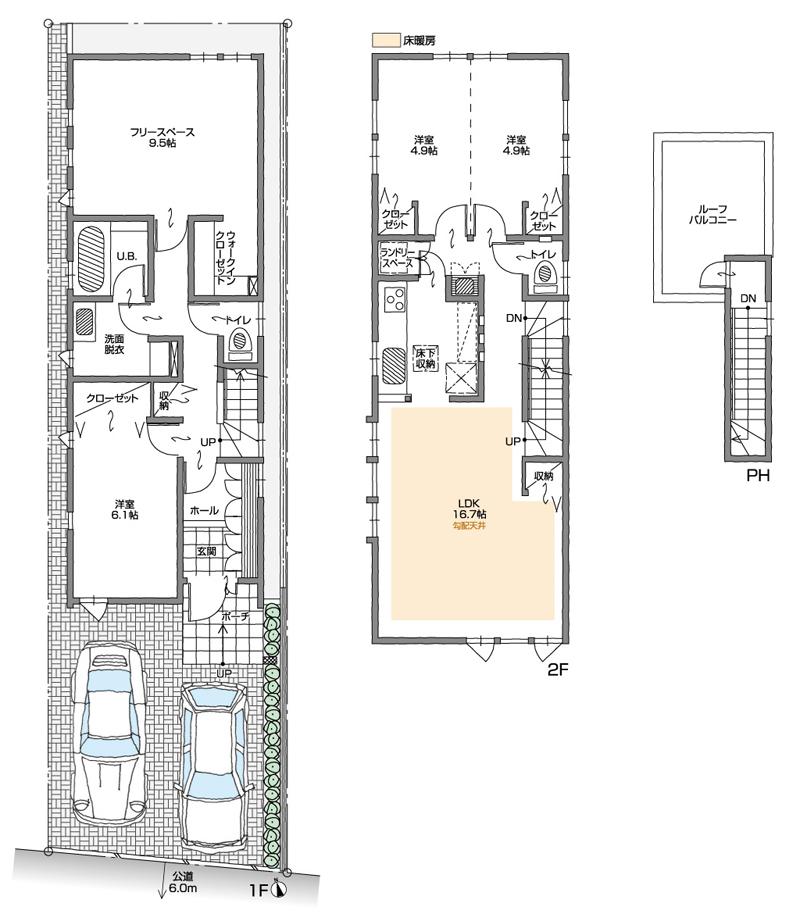 Floor plan. (A Building), Price 51,800,000 yen, 3LDK+2S, Land area 102.29 sq m , Building area 112.89 sq m