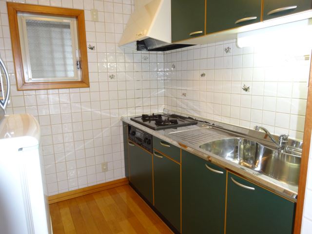 Kitchen. Two-burner gas stove with grill