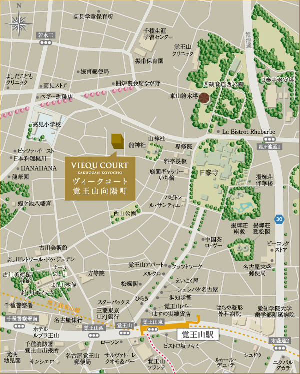 Surrounding environment. Local guide map