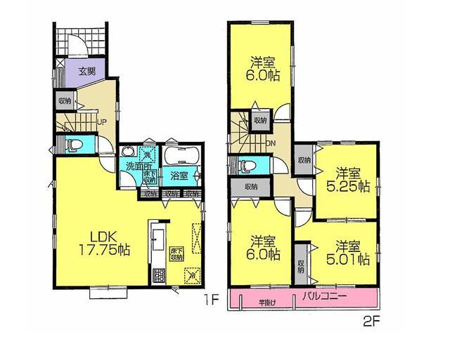 Floor plan. 42,800,000 yen, 4LDK, Land area 115.47 sq m , Building area 98.54 sq m floor plan