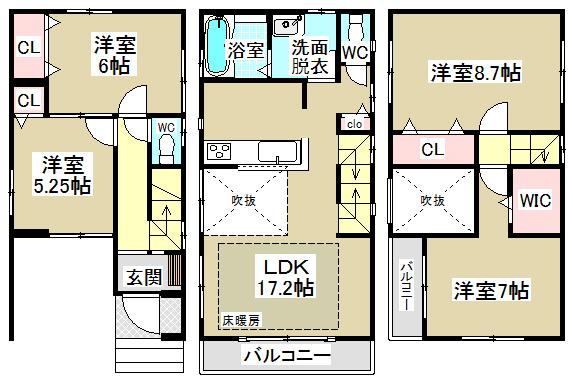 Floor plan. 40,800,000 yen, 4LDK, Land area 66.13 sq m , Building area 111.77 sq m