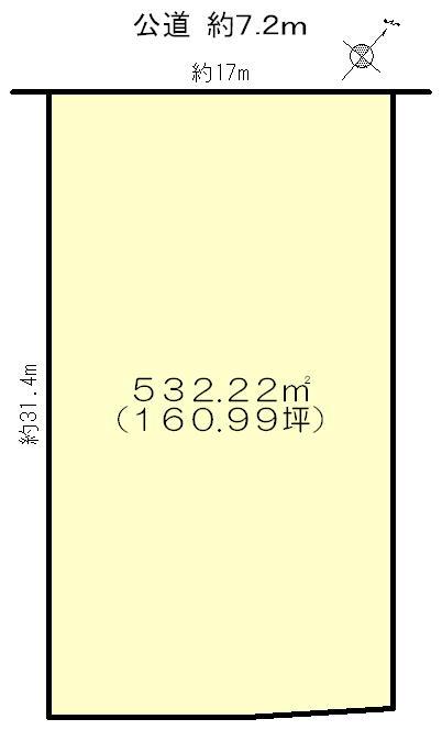 Compartment figure. Land price 64,800,000 yen, Land area 532.22 sq m