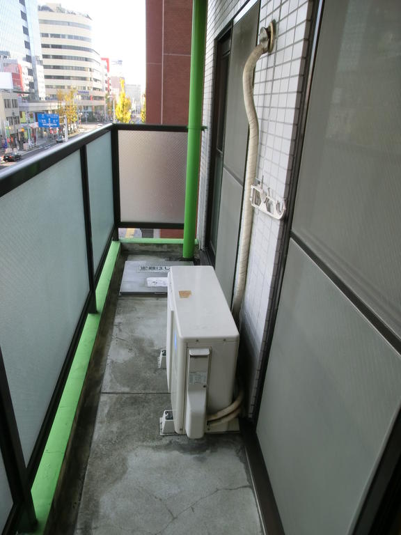 Balcony. Washing machine is the outdoor